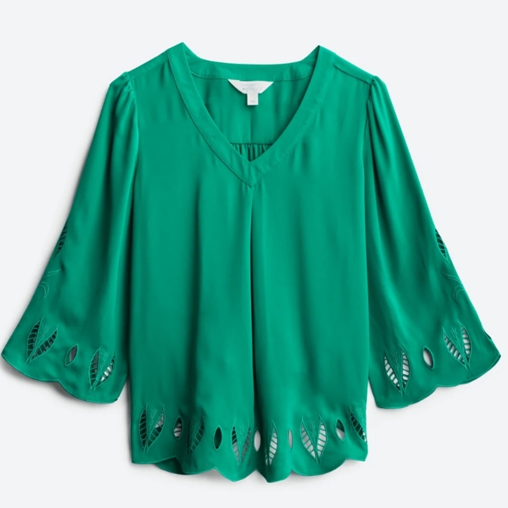 Market & Spruce Embroidery Detail Top, green, S